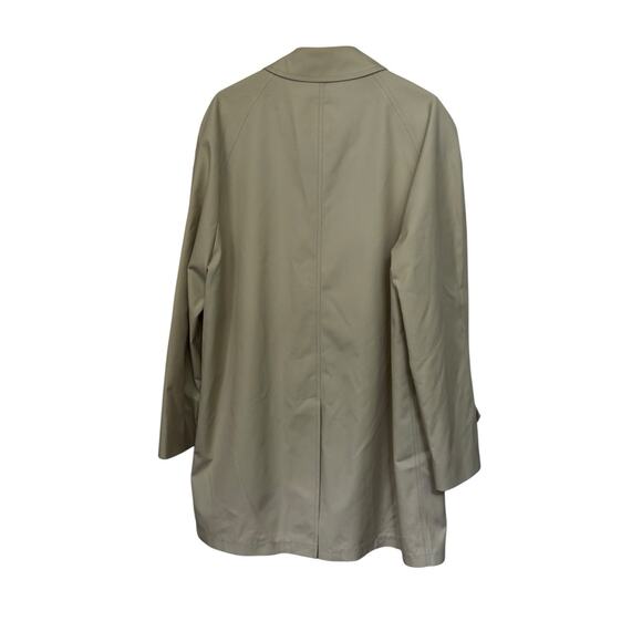 London Fog Brown Khaki Trench Coat Size 44R Hidden Buttons Career Jacket READ - Picture 3 of 8